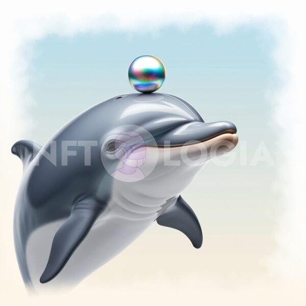 Dolphin Balancing a Shiny Bubble