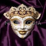 Venetian Carnival Mask on Royal Purple Silk