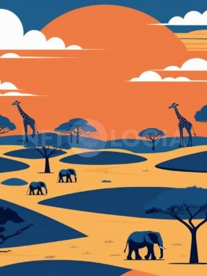 Sunset Safari Silhouettes