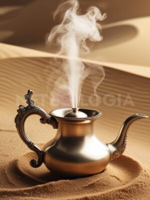 Mystic Brass Teapot in the Desert