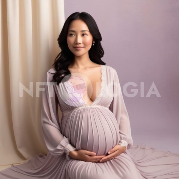 Ethereal Maternity Gown in Soft Lavender